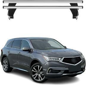 OMAC سقف الرف القضبان المتقاطعة لـ Acura MDX 2014-2020 قابل للقفل 110 رطل من الألومنيوم الفضي 2 قطعة يناسب حاملات البضائع كاياك كانو دراجة على الجليد in Kuwait