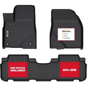 orealtrend Car Floor Mats Compatible with Toyota Highlander 5 Seats 2014-2019 Heavy Duty All Weather Guard Water Spill Proof Front Rear Carpet Custom Fitted Odorless Anti Slip Accessories for Men Dad in Saudi Arabia