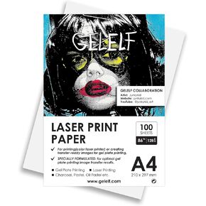 A4 Laser Print Paper 100 Sheets (128g) for DIY Printing or Creating Transfer-Ready Images for Gel Plate making Arts, Monoprinting, Block Printing-Artist Paper in Saudi Arabia