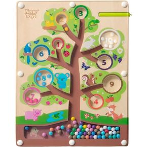 Nene Toys Color Tree Maze – Montessori Magnetic Board for Toddlers 2 3 4 5 Years – Wooden Color & Number Sorting Game – Fine Motor Skills Toy for Preschool Kids – Travel Busy Board Educational Toy in Saudi Arabia