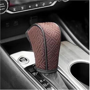 Car Gear Shift Knob Cover, Anti-Slip & Breathable Soft Automatic Stick Shifting Handle Protector, Dust & Waterproof Vehicle Shift Knob Decoration, Universal Automotive Accessories (Brown) in Saudi Arabia