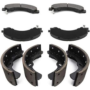8X Semi-Metallic Brake Pads and Drum Shoe Kit Front and Rear for Isuzu NPR-HD 4.8L 1999-2004, for Isuzu NPR-HD 5.2L 2005-2018, for Isuzu NPR 3.0L 2011-2014, for Isuzu NPR 5.7L 1997-2003 in Saudi Arabia