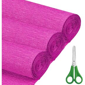 Crepe Paper Roll (17Inch x 8.2ft),3Rolls,Crepe Paper,DIY Gift Color Paper Flowers Set for Mother's Day, Valentine's Day, Birthday and Wedding Decoration Flowers Making (Red) in Saudi Arabia