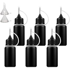 1 Ounce Black Needle Tip Glue Bottle, Tip Applicator Bottle with 2 Funnel, for Glue,Liquid,Oil, DIY Crafts Etc, 6 Pcs. in Saudi Arabia