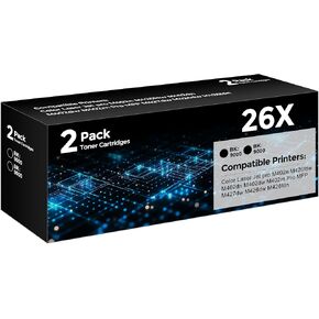 26X Black Toner Cartridge Compatible for HP Printer 26X CF226X 26A CF226A Laser Jet Toner Cartridge with M402n M426fdw Toner Cartridges (2-Pack, High Yield up to 9,100 Pages) in Saudi Arabia