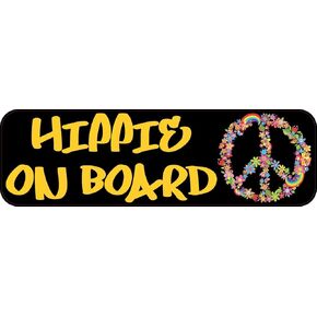 StickerTalk Hippie on Board Magnet, 10 inches by 3 inches in Kuwait