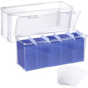 2 Pack Toploader Storage Box with Dividers, Trading Card Storage Box Top Loaders Holder and Sports Card Storage Large for 180 Toploaders 750 Cards (2) in Saudi Arabia
