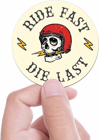 Ride Fast, Die Last Classic Motorcycle Sticker - Vintage Moto Pannier Decal, Dualsport Helmet Souvenir, Cool ADV Rider Gift for 5 in Saudi Arabia