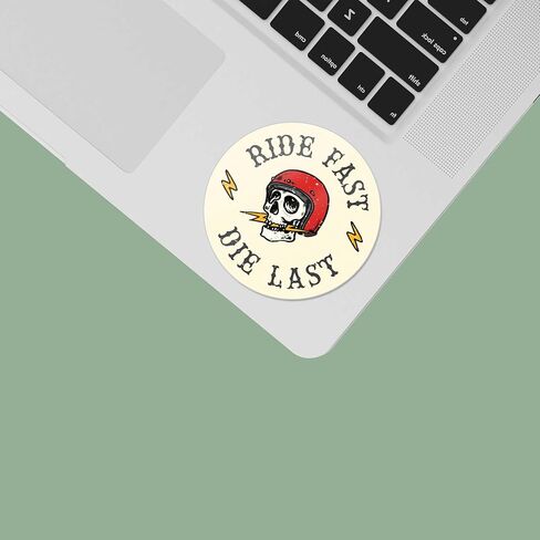 Ride Fast, Die Last Classic Motorcycle Sticker - Vintage Moto Pannier Decal, Dualsport Helmet Souvenir, Cool ADV Rider Gift for 5 in Saudi Arabia