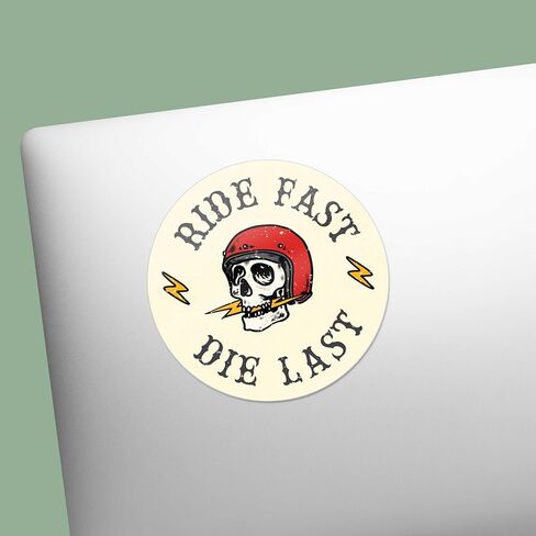 Ride Fast, Die Last Classic Motorcycle Sticker - Vintage Moto Pannier Decal, Dualsport Helmet Souvenir, Cool ADV Rider Gift for 5 in Saudi Arabia