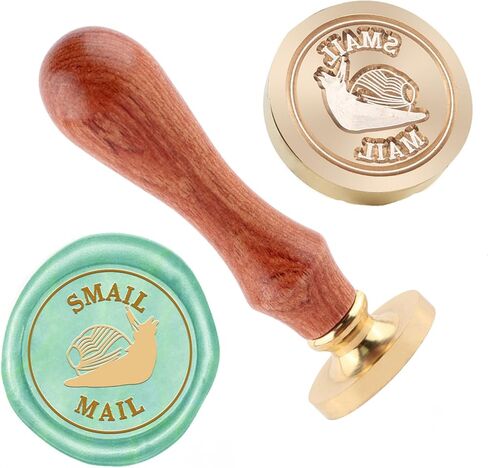 Snails Wax Seal Stamp Sealing Wax Stamps Removable Brass Seal Stamp with Wood Handle for Envelopes Gift Wrap Wedding Engagement Party Invitation in Kuwait