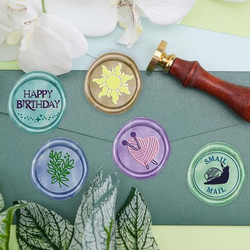 Snails Wax Seal Stamp Sealing Wax Stamps Removable Brass Seal Stamp with Wood Handle for Envelopes Gift Wrap Wedding Engagement Party Invitation in Kuwait