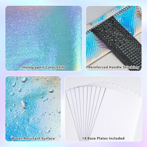 Catlovecorn 18 Pcs Small Iridescent Reusable Gift Bags with Handles, Non-Woven Goodie Bags 7.8"x7.8"x3.9", Rainbow Party Favor Bags for Birthday Wedding Bachelorette Baby Shower in Saudi Arabia