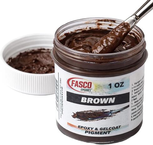 Fasco Epoxies Brown Pigment for Epoxy Resin & Gelcoat – Concentrated Colorant - 1 oz in Saudi Arabia