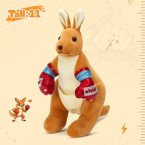 Boxing Kangaroo Plush Toy Stuffed Animal Kangaroo Plush Toys Playful Ease - Timeless Companions Birthday Gift,Boxing Kangaroo Stuffed Animal Ideal Present for Kids,Boys and Girls,11" in Saudi Arabia