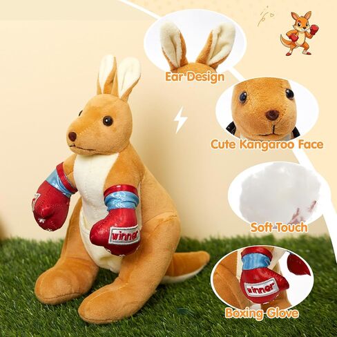 Boxing Kangaroo Plush Toy Stuffed Animal Kangaroo Plush Toys Playful Ease - Timeless Companions Birthday Gift,Boxing Kangaroo Stuffed Animal Ideal Present for Kids,Boys and Girls,11" in Saudi Arabia