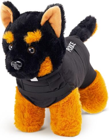 Plush German Shepherd Police Dog Stuffed Animal with Black Vest, Dog Plush Toy, Gift for Kids in Saudi Arabia