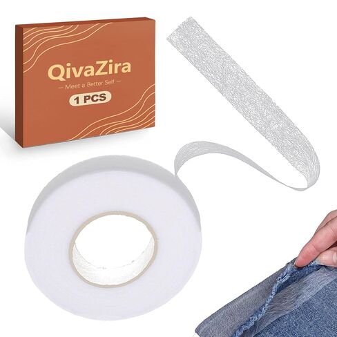 No Sew Iron On Hem Tape 2cm x 70 Yards Fabric Fusing Tape for Clothing Pants Curtains Dresses Strong Adhesive Double Sided Fusible Web Washable Hemming Tape White in Saudi Arabia