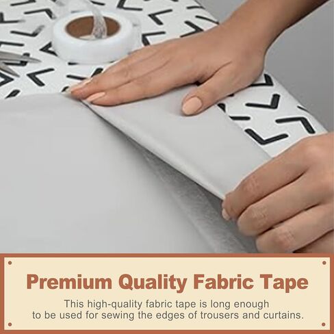 No Sew Iron On Hem Tape 2cm x 70 Yards Fabric Fusing Tape for Clothing Pants Curtains Dresses Strong Adhesive Double Sided Fusible Web Washable Hemming Tape White in Saudi Arabia