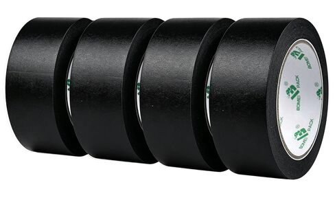 BOMEI PACK 4 Pack Black Painters Tape, 2inch x 30yds, Premium Painting Masking Tape, Clean Release Paper Tape for Home and Office in Kuwait