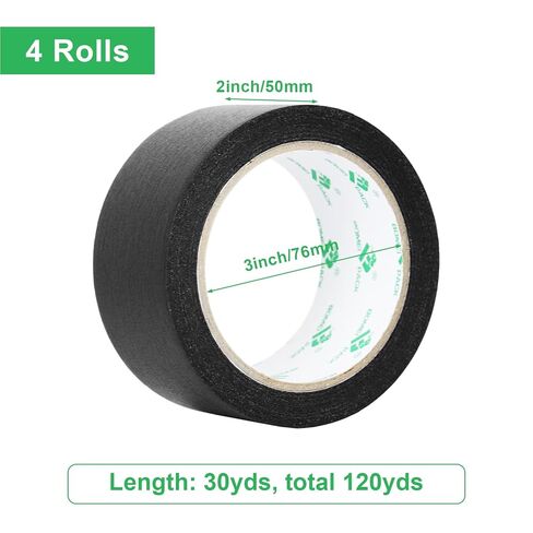 BOMEI PACK 4 Pack Black Painters Tape, 2inch x 30yds, Premium Painting Masking Tape, Clean Release Paper Tape for Home and Office in Kuwait