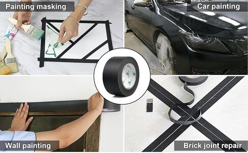 BOMEI PACK 4 Pack Black Painters Tape, 2inch x 30yds, Premium Painting Masking Tape, Clean Release Paper Tape for Home and Office in Kuwait