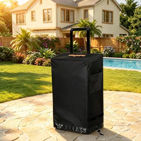 Tool Box Cover Compatible with Keter Stack-n-Roll 1PC Stackable Rolling Tool Box System, 600D Waterproof Dustproof Tool Chest Organizer Cover Only, 21.6"L x 17.7"W x 27.6"H, Black in Kuwait
