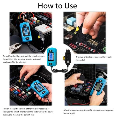 Automotive Fuse Tester Circuit Fault Probe Tester-CNBJ-611 Portable 20A 48V High-Precision Current Tester, Car Fuse Checker with LED Display&Front Lighting(Not Include Battery) in Saudi Arabia