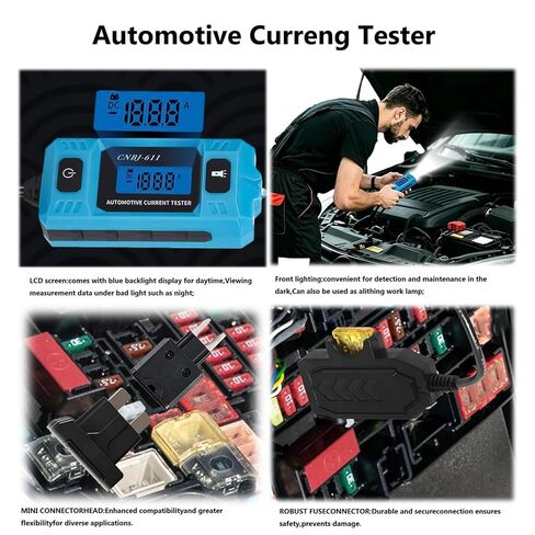 Automotive Fuse Tester Circuit Fault Probe Tester-CNBJ-611 Portable 20A 48V High-Precision Current Tester, Car Fuse Checker with LED Display&Front Lighting(Not Include Battery) in Saudi Arabia