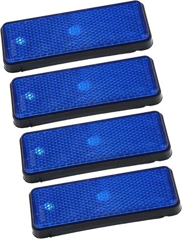4 Pcs Universal Rectangle Shape Reflector for Motorcycle Garbage Cans Car Trailer Truck and Bike Blue Auto Replacement Parts in Saudi Arabia