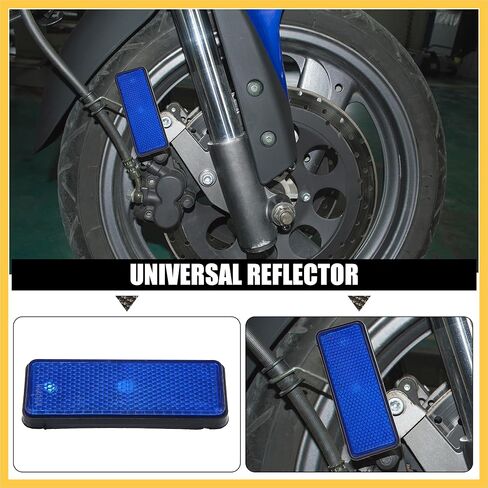 4 Pcs Universal Rectangle Shape Reflector for Motorcycle Garbage Cans Car Trailer Truck and Bike Blue Auto Replacement Parts in Saudi Arabia
