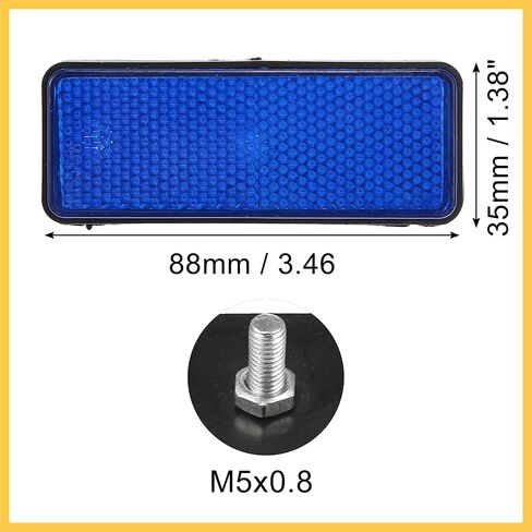 4 Pcs Universal Rectangle Shape Reflector for Motorcycle Garbage Cans Car Trailer Truck and Bike Blue Auto Replacement Parts in Saudi Arabia