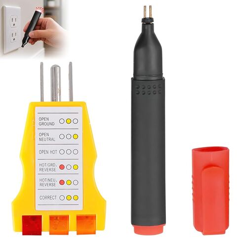 Grounding Tester Kit,Yellow Grounding Tester,Us Standard Outlet Tester,Plug Tester with Conductivity Test Pen,Ground Tool for Mat Pads Sheets Blankets Wristband Accessories in Saudi Arabia