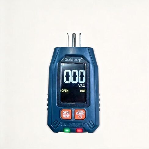 LCD Display GFCI Socket Tester, GFCI Receptacle Circuit Detector, 120V AC Household Electrical Diagnostic Tool, Plug-in Socket Checker for Home Outlet Electric Polarity Testing in Saudi Arabia