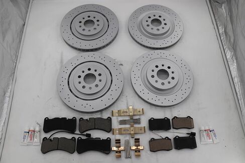 Brake Pads and Rotors Kit Front and Rear Compatible with Maserati Ghibli Sq4 Quattroporte Front and Rear Rotors Brake Pads Set (670031597 * 2+980156007) in Saudi Arabia