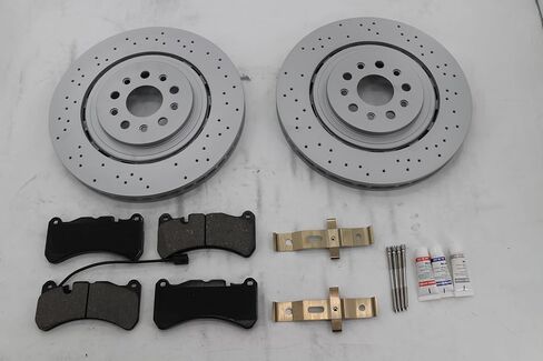 Brake Pads and Rotors Kit Front and Rear Compatible with Maserati Ghibli Sq4 Quattroporte Front and Rear Rotors Brake Pads Set (670031597 * 2+980156007) in Saudi Arabia