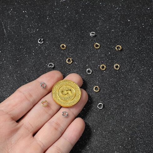 Molain 60Pcs Locking Jump Rings, OD 5.5mm ID 3mm Open End Connector Rings Split Jump Ring Open O Ring for DIY Crafts Jewelry Making Necklaces Bracelets Charms in Kuwait
