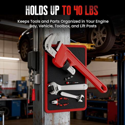 2 Pack Magnetic Tool Mat, 40 lbs Magnetic Tool Holder, 9.8" × 12.9" Heavy Duty Flexible Non Slip Tool Organizer with PVC Protection for Garage, Workshop & Auto Repair, Red in Saudi Arabia
