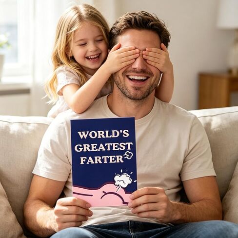 Funny Father's Day Card - Worlds Greatest Farter, I Mean Father, 3D Hilarious Pop-Up Card with Fart Sound, Musical Greeting Card with Envelope for Husband Dad Grandpa from Son, Daughter, Kids, Wife in Saudi Arabia