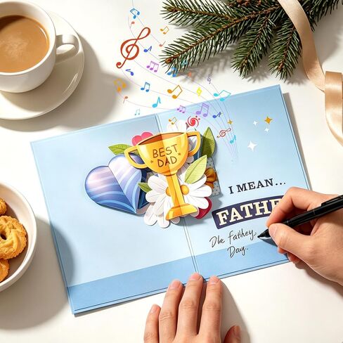 Funny Father's Day Card - Worlds Greatest Farter, I Mean Father, 3D Hilarious Pop-Up Card with Fart Sound, Musical Greeting Card with Envelope for Husband Dad Grandpa from Son, Daughter, Kids, Wife in Saudi Arabia