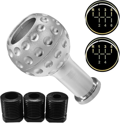 YoRise Car Round Ball Shift Knob, Aluminum Alloy Gear Shifter Knobs with 3 Adapters & 5/6 Speed Stickers, Car Stick Shift Knob Replacement Fit Most Manual Automatic Cars (Red) in Saudi Arabia