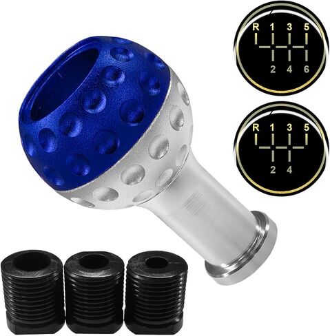 YoRise Car Round Ball Shift Knob, Aluminum Alloy Gear Shifter Knobs with 3 Adapters & 5/6 Speed Stickers, Car Stick Shift Knob Replacement Fit Most Manual Automatic Cars (Red) in Saudi Arabia