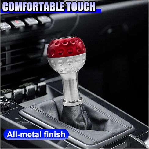 YoRise Car Round Ball Shift Knob, Aluminum Alloy Gear Shifter Knobs with 3 Adapters & 5/6 Speed Stickers, Car Stick Shift Knob Replacement Fit Most Manual Automatic Cars (Red) in Saudi Arabia