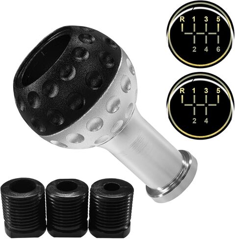 YoRise Car Round Ball Shift Knob, Aluminum Alloy Gear Shifter Knobs with 3 Adapters & 5/6 Speed Stickers, Car Stick Shift Knob Replacement Fit Most Manual Automatic Cars (Red) in Saudi Arabia