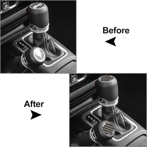 Gear Shift Knob Head Cover Trim, Carbon Fiber Gear Shifter Cover Decoration for Jeep Wrangler JL 2018-2022, for Jeep Gladiator JT 2020-2022 in Kuwait