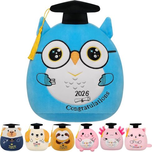 Graduation Plush Cat Stuffed Animal - Pink Cat Stuffed Animals Perfect Graduation Gifts 2025 Grad, 10 Inch in Saudi Arabia