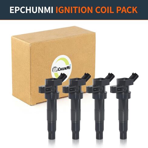 UF611 C1667 Ignition Coil Pack 4set Compatible with Kia Borrego Forte Koup Optima Rondo Hyundai Genesis Coupe Santa Fe Sonata Tucson 2.0 2.4L L4 4.8L V8 in Kuwait