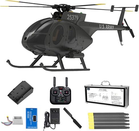 1/16 Scale F119S MD500 RC Helicopter, 250-Class 2.4G 9CH RC Military Helicopter Model with GPS and Flybarless Rotor Head, 6G/3D Switchable Modes (RTF Version) in Saudi Arabia