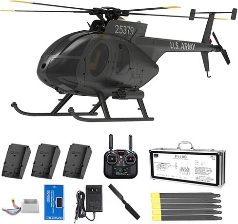 1/16 مقياس F119S MD500 RC مروحية، 250 فئة 2.4G 9CH RC نموذج مروحية عسكرية مع نظام تحديد المواقع ورأس دوار Flybarless، أوضاع قابلة للتحويل 6G/3D (إصدار RTF) in Kuwait
