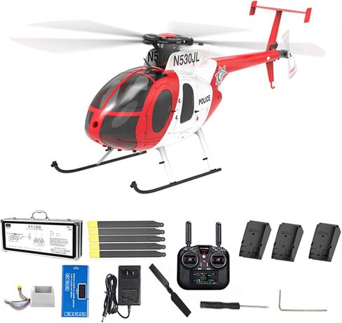 1/16 مقياس F119S MD500 RC مروحية، 250 فئة 2.4G 9CH RC نموذج مروحية عسكرية مع نظام تحديد المواقع ورأس دوار Flybarless، أوضاع قابلة للتحويل 6G/3D (إصدار RTF) in Kuwait